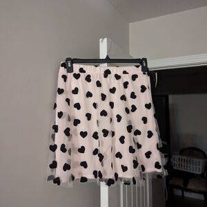 New Girl's Charlotte CATO Pink and Black Heart Print Mesh Skirt
